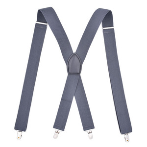 2025 pantaloni a Clip in pelle nera tipo X da <span class=keywords><strong>uomo</strong></span> con <span class=keywords><strong>bretelle</strong></span> con <span class=keywords><strong>bretelle</strong></span> a 4 Clip regolabili alla moda in magazzino - Product Image 1