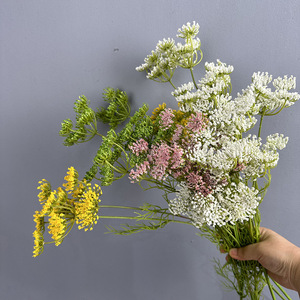 <span class=keywords><strong>Tige</strong></span> de fleur artificielle réaliste en dentelle, 5 têtes de fausse herbe de <span class=keywords><strong>bambou</strong></span> aquatique pour la décoration de mariage et de la maison - Product Image 3