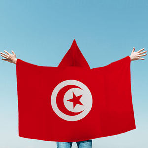Cape avec capuche drapeau de la Tunisie 3x5 pieds, bannière Aigles de Carthage pour la Journée de l'Indépendance et les supporters de football - Product Image 4