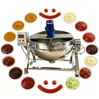 Marmite électrique professionnelle à double enveloppe 50L 100L 200L en acier inoxydable 304, cuve de mélange inclinable avec agitateur pour cuisine centralisée CE