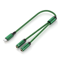 Cable de Audio Trenzado de PVC Chapado en Oro Tipo C a 3.5mm, 2 en 1, para Escuchar/Parlante, Micrófono para Auriculares, Altavoz, Laptop, Venta al Por Mayor de Fábrica