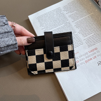 Dompet Dokumen Mini Portabel Warna Baru Kustom 2025 dengan Hiasan Rantai, Tempat Kartu Pendek dari Poliester, Tempat Kartu Kredit dan ID dari Nilon