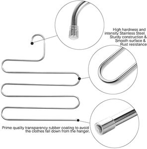 ไม้แขวนสแตนเลส5ชั้นสำหรับตู้เสื้อผ้าอุปกรณ์จัดระเบียบตู้เสื้อผ้าแบบแขวนในตู้เสื้อผ้าที่เก็บ<span class=keywords><strong>กางเกง</strong></span>แบบประหยัดโลหะ - Product Image 3
