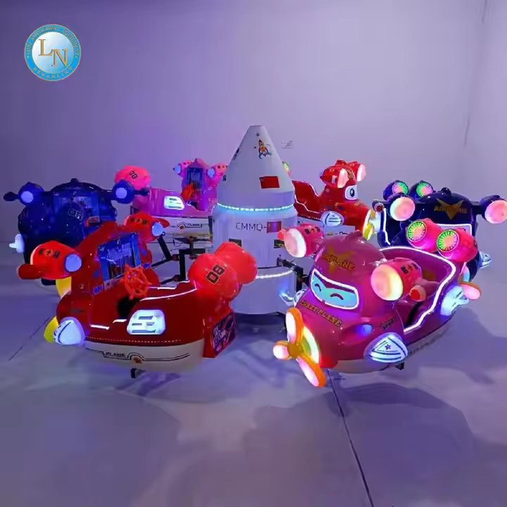 Amusement Park Kids Swing Cars 6 Seats Aircraft Spaceship Carousel Rides Merry-Go-Round for Sale