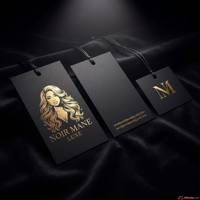 Hangtag streetwear, op maat gemaakte kraftpapier holografische anti-counterfeit vintage geprägte logo kledinglabel met koord voor denim jeans merk