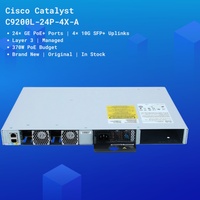 Para Cisco Catalyst 9200L, Switches Ethernet Gestionados de Capa 3 PoE+ de 24 Puertos, C9200L-24P-4X-E con Función QoS, 4 Puertos SFP+
