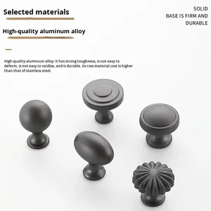 Puxadores de Armário Modernos Minimalistas Redondos de Alumínio Sólido Durável com Furo Único - para Cozinha, Quarto, Guarda-Roupa e Cômoda - Product Image 3