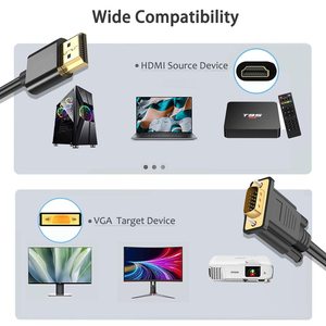 Dajiang OEM mạ vàng cho HDMI để <span class=keywords><strong>VGA</strong></span> 1.8m Cáp (Nam đến Nam) tương thích cho máy tính Máy Tính Để Bàn Máy Tính Xách Tay PC - Product Image 2