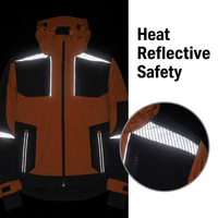 Abbigliamento Tecnico per Arrampicata all'Aperto, Giacca Premium Impermeabile con Cappuccio in Nylon Spandex Flessibile, Nastro Riflettente Integrato