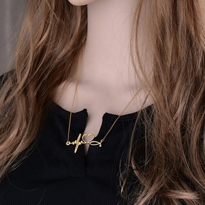 Collier court plaqué or avec électrocardiogramme et battement de cœur en acier inoxydable et titane 2026 – Cadeau idéal pour infirmières à Noël - Product Image 5