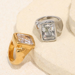 Модное кольцо Dreamshow с нерегулярным тающим цирконом, ювелирное изделие <span class=keywords><strong>2026</strong></span> года, позолоченное 18-каратным золотом, из нержавеющей стали, эффектное украшение - Product Image 5