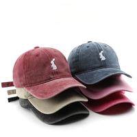 Gorra de Béisbol Unisex de Lona de Algodón de 6 Paneles, Estilo Vintage Deportivo, Bordado de Conejo de Dibujos Animados, Diseño Animal Lavado, Ajustable, para las Cuatro Estaciones