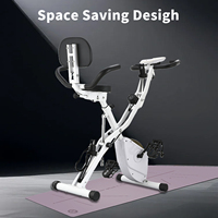 Vélo d'appartement pliable avec volant d'inertie de 1,6 kg, résistance magnétique réglable et moniteur d'activité