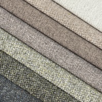 Tissu d'ameublement 100% polyester mélangé aspect lin chiné, tissé texturé effet tweed pour canapé, chaise, coussin, tête de lit, décoration intérieure