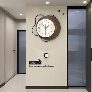 Horloge murale moderne décorative créative pour la maison, métal et MDF de haute qualité