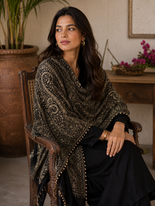 Luxury Embroidered Digital Print Viscose Shawl Long Fringe Traditional Winter Scarf Soft Warm Breathable Durable Elegant Fashion - Product Image 5
