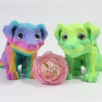 Vashine - Figura de Acción de Perro Pit Bull de Plástico PLA, Impresa en 3D, Flexible, de Cristal, Colorida, Divertida, para Niños