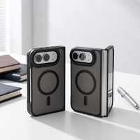 Coque de téléphone magnétique mate pliable en gros pour iPhone Duo, anti-traces de doigts, en PC rigide, protection pour téléphone portable pliable