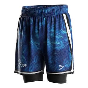 ไม่ต้องใส่กางเกงชั้นในเพิ่มเติม กางเกงบาสเก็ตบอลแบบรัดรูป ระบายอากาศได้ดี แห้งเร็ว ผ้าลินินและตาข่ายเป็นชั้นนอก เหมาะสำหรับการฝึกซ้อมแบบสบายๆ - Product Image 1