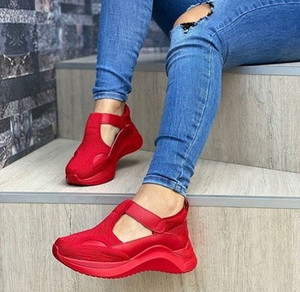 Sandalias de cuña vintage con plataforma y punta cerrada para mujer, diseño hueco, casuales de verano, con correa al tobillo, para caminar al aire libre, ¡Novedad! - Product Image 5