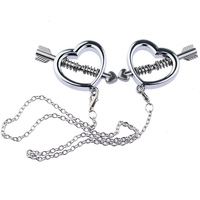 Gaby nouveau cœur réglable faux piercing chaîne de mamelon en acier inoxydable faux anneau de mamelon non mamelon vente en gros piercing bijoux