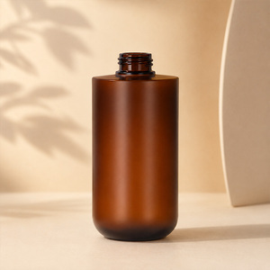 Flacon pompe en PET ambré mat de luxe, vide, personnalisé, pour shampoing, gel douche, emballage cosmétique pour salle de bain, hôtel, <span class=keywords><strong>spa</strong></span>, salon. - Product Image 4