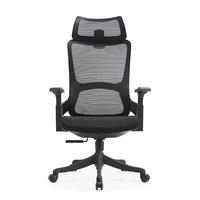 Chaise de bureau ergonomique à dossier haut en maille avec appui-tête et accoudoirs réglables, pivotante et réglable en hauteur, vente en gros