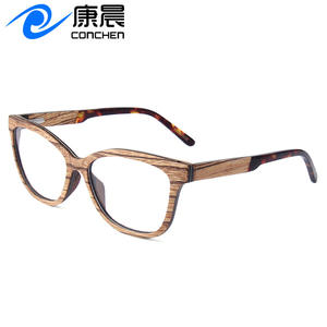 กรอบแว่นตาไม้ทรงสี่เหลี่ยมแบบเต็มกรอบ เป็นมิตรกับสิ่งแวดล้อม เลนส์ใสสำหรับผู้ชาย วัสดุ PC ผลิตที่เมืองเหวินโจว หมายเลขสินค้า 6022 - Product Image 4