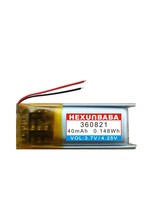 EARBUDS L261 3.7V 40mAh 360821 2 kabel, baterai Li-Ion Ion polimer untuk Earphone Smart Band MP3 HEADPHONE TWS