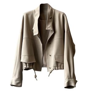 เสื้อเชิ้ตผู้หญิงแขนยาวคอเต่าสีพื้นแบบหลวมๆ สไตล์ลำลองประดับกระดุมเฉียงสำหรับขายส่งช่วงฤดูใบไม้ร่วง - Product Image 2