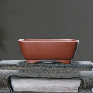 Rectangular Miniature Bonsai Pot Ultra Small <b>Handmade</b> Classic Chinese Style Yixing <b>Pottery</b> - Product Image 4