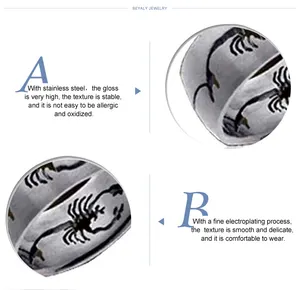 Новые дизайнерские кольца в виде скорпиона из нержавеющей стали с черной росписью
