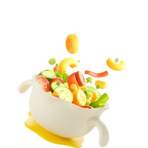 Bol d'alimentation en silicone pour enfants avec ventouse, anti-déversement, design nuage et œuf, avec poignées pour l'autonomie de l'enfant - Product Image 5