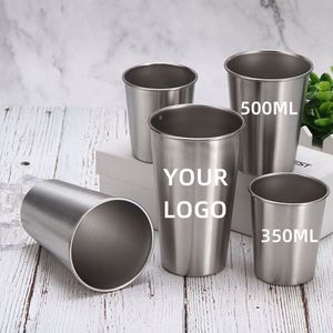Se Aceptan Personalizaciones: Vaso de Acero Inoxidable 304 de Una Sola Capa con Borde Enrollado, Vaso Electrolítico para Cerveza, Vaso de Regalo para Oficina - Product Image 1