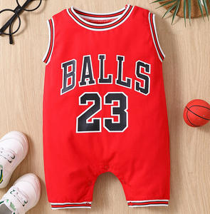 Tuta sportiva estiva senza maniche da basket per bambini appena nati bei vestiti per bambini in tessuto a maglia - Product Image 6