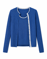 Ensemble deux pièces en tricot pour femme, en nylon et coton, coupe décontractée, col rond, vêtements de détente d'automne, vente en gros