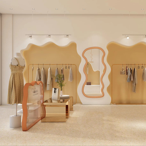 Cao cấp vàng hiện đại có thể gập lại xoay kim loại quần áo tủ trưng bày cho cửa hàng bán lẻ với kích thước tùy chỉnh - Product Image 1