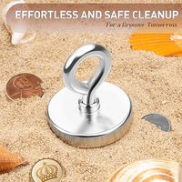 Aimant de pêche super puissant en néodyme, aimant à pot double face, force de traction super forte, aimant de sauvetage avec œillet