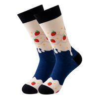 Chaussettes en coton à motif crème glacée 200N, élégantes, mi-mollet, décontractées, pour l'automne, vente en gros, chaussettes athlétiques pour usage quotidien