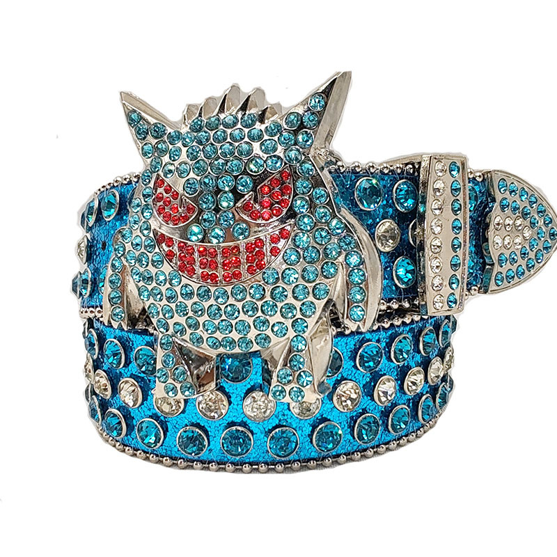 9458 Western Men Women Skull Rhinestones Belt Faishon Cowboy Diamond Amazon.com: NALANY Green Rhinestone Belt for Women Men  main image 2