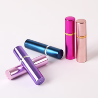 Flacon pulvérisateur de parfum en aluminium électroplaqué de 5 ml pour cosmétiques en gros, avec doublure intérieure en aluminium, Zhejiang