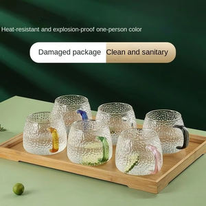 Classique Écologique Durable Résistant À La Chaleur Marteau <span class=keywords><strong>Verre</strong></span> Épaissie <span class=keywords><strong>Tropical</strong></span> Poignée Antidéflagrante 400ml Grande Capacité Tasse À Thé - Product Image 1