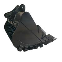 Godet tamiseur squelette pour pelle hydraulique 20 tonnes, base à nervures rainurées, 10 dents de creusement, coupeurs latéraux, pour la séparation de roches et de terres