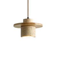 Wabi Sabi jaune salle à manger lustre E27 Droplight éclairage cylindrique pierre suspension lampe pour hôtel maison chez l'habitant décor Bar