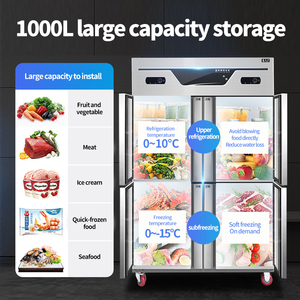 Refrigerador Comercial con Puerta Francesa, 628L, Sin Escarcha, Gran Tamaño, Dispensador de Agua, 4 Puertas, Enfriamiento por Aire, Congelador - Product Image 3