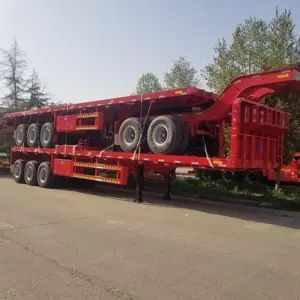 JT Lademobil-Flatbettanhänger 20 Fuß 40 Fuß Stahl-Lkw-Auflieger Halbwagen