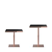 Pied de table de salle à manger commercial moderne de luxe en acier inoxydable chromé or rose, prix DDP USA, pour cuisine et centre commercial