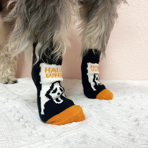 Vente en gros de chaussures confortables en coton pour Halloween, chaussures de <span class=keywords><strong>Protection</strong></span> des pattes de <span class=keywords><strong>chien</strong></span>, chaussettes mignonnes antidérapantes de dessin animé - Product Image 6