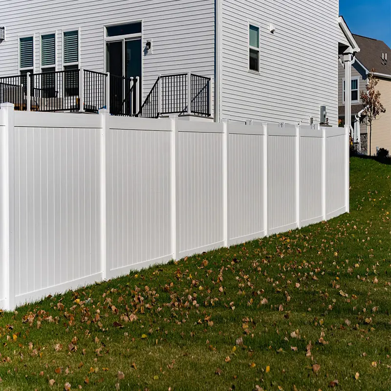 Paneles de valla de vinilo blanco 6x8ft y 6x6ft para privacidad de pared y puertas de granja y entrada Valla de pared de PVC de plástico de privacidad blanca