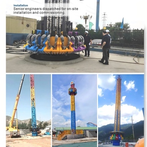 Torre de Caída Libre Giratoria para Niños de 15/26/33m, de Fibra de Vidrio y Acero, para Parques de Atracciones, en Venta - Product Image 5